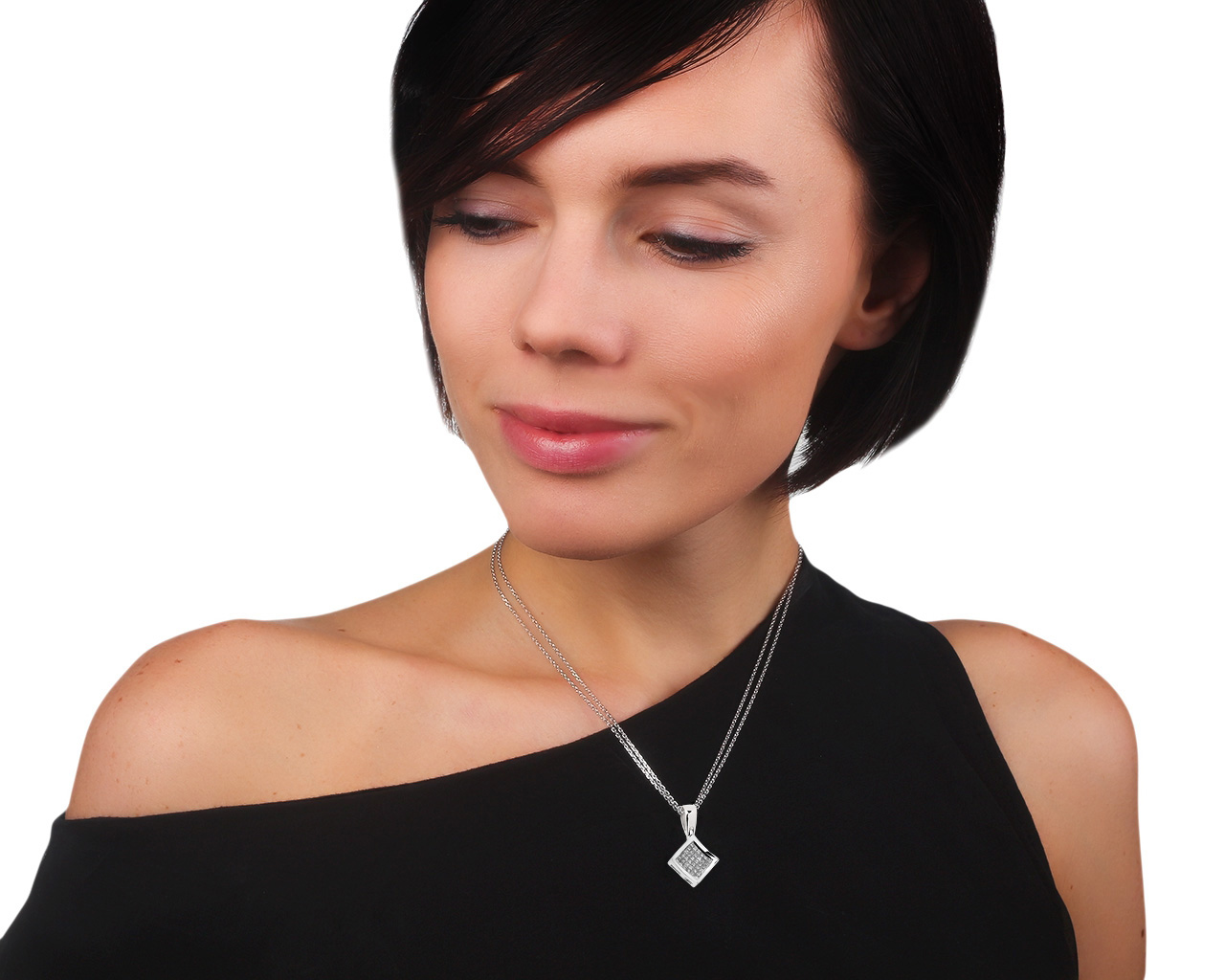 Изящная золотая подвеска с бриллиантами 0.40ct