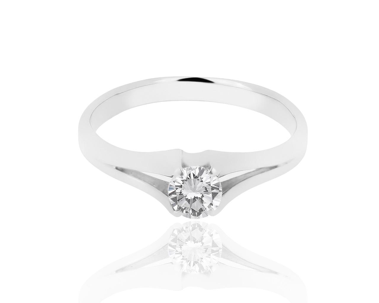 Помолвочное золотое кольцо с бриллиантом 0.30ct 120219/10