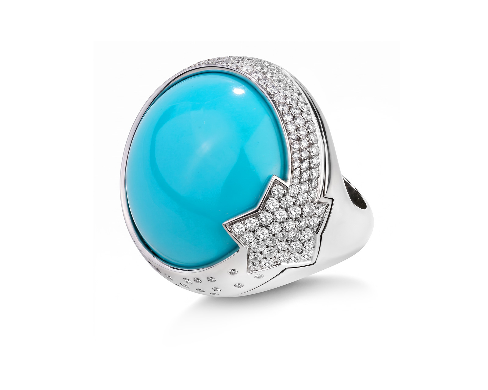 Оригинальное золотое кольцо с бирюзой 40.00ct Pasquale Bruni Turquoise Coctail 230426/1