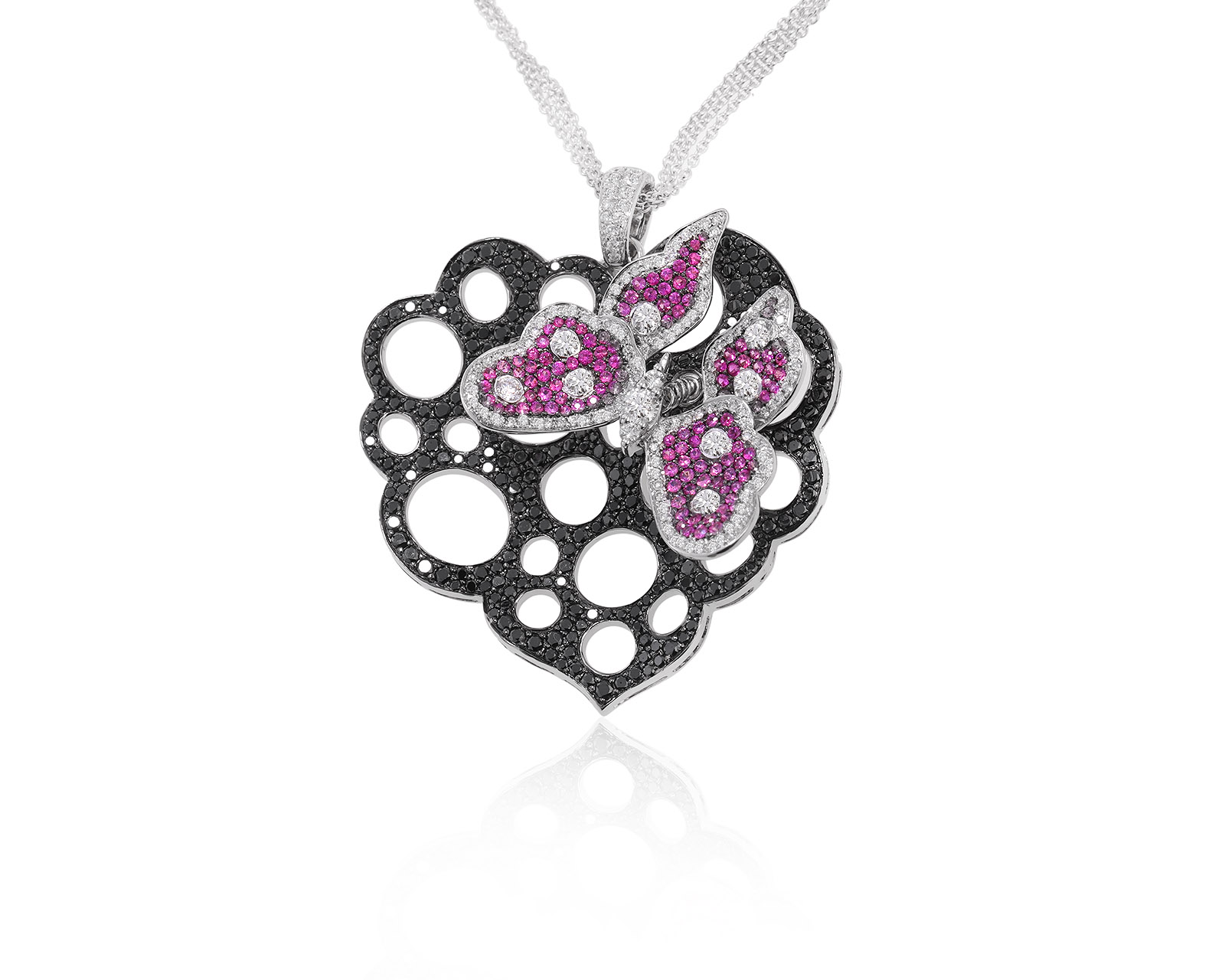 Золотой кулон с бриллиантами 3.16ct и сапфирами 1.93ct 100823/5