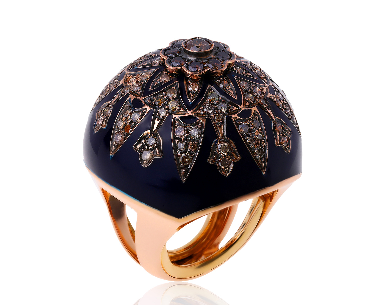 Царское золотое кольцо с бриллиантами 1.70ct