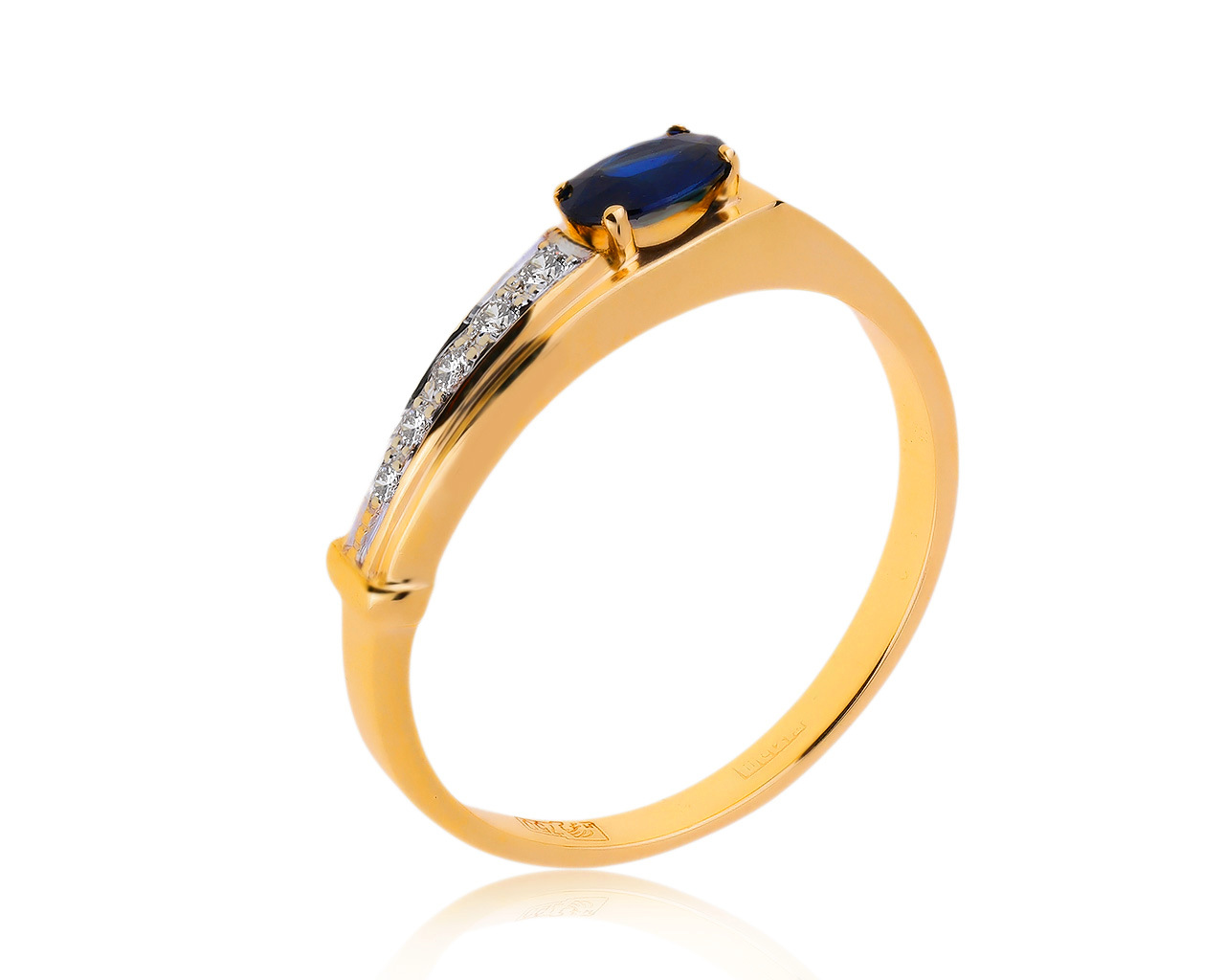 Нарядное золотое кольцо с сапфиром 0.37ct 140620/20 Нарядное золотое кольцо с сапфиром 0.37ct 140620/20
