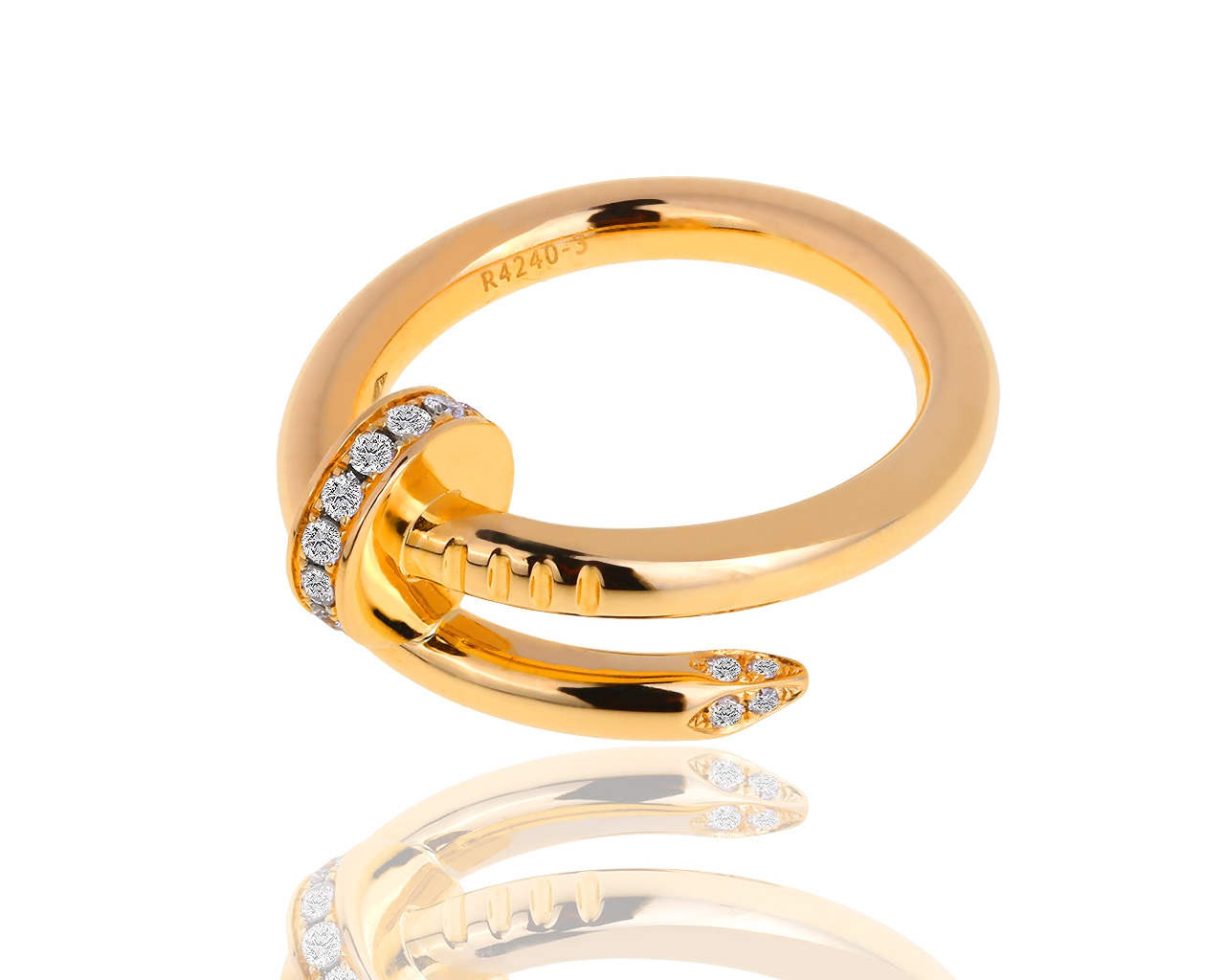 Золотое кольцо с бриллиантами 0.13ct Cartier Juste un Clou