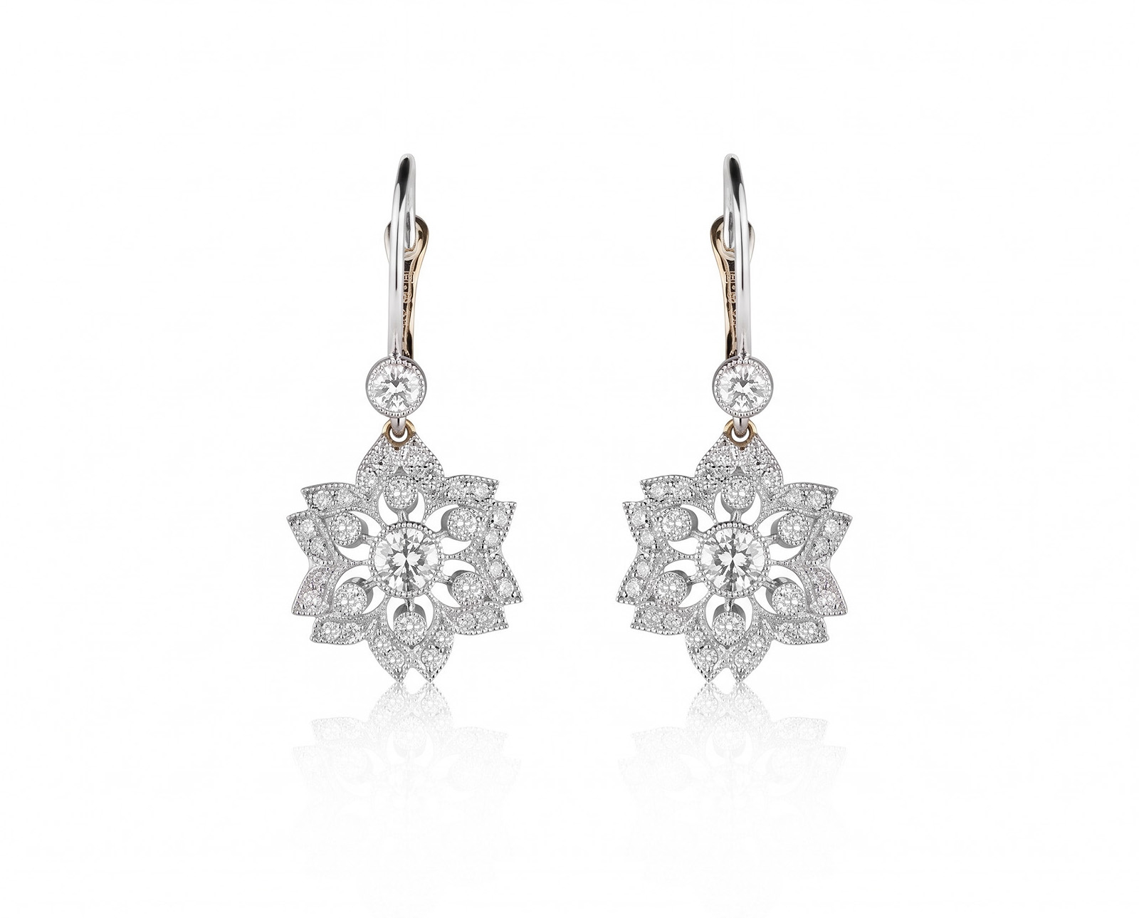 Оригинальные золотые серьги с бриллиантами 0.72ct Lucie Campbell London 040826/4