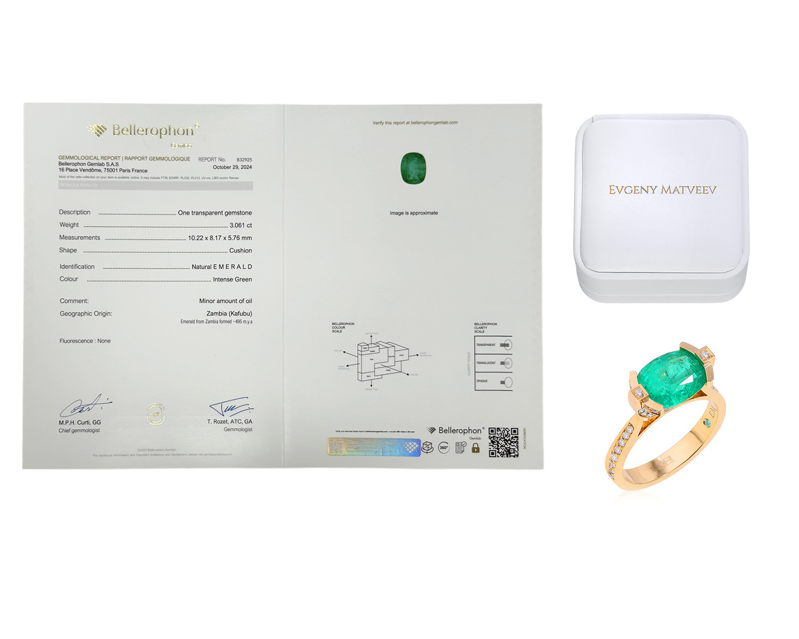 Золотое кольцо с изумрудом Замбия 3.06ct Evgeny Matveev