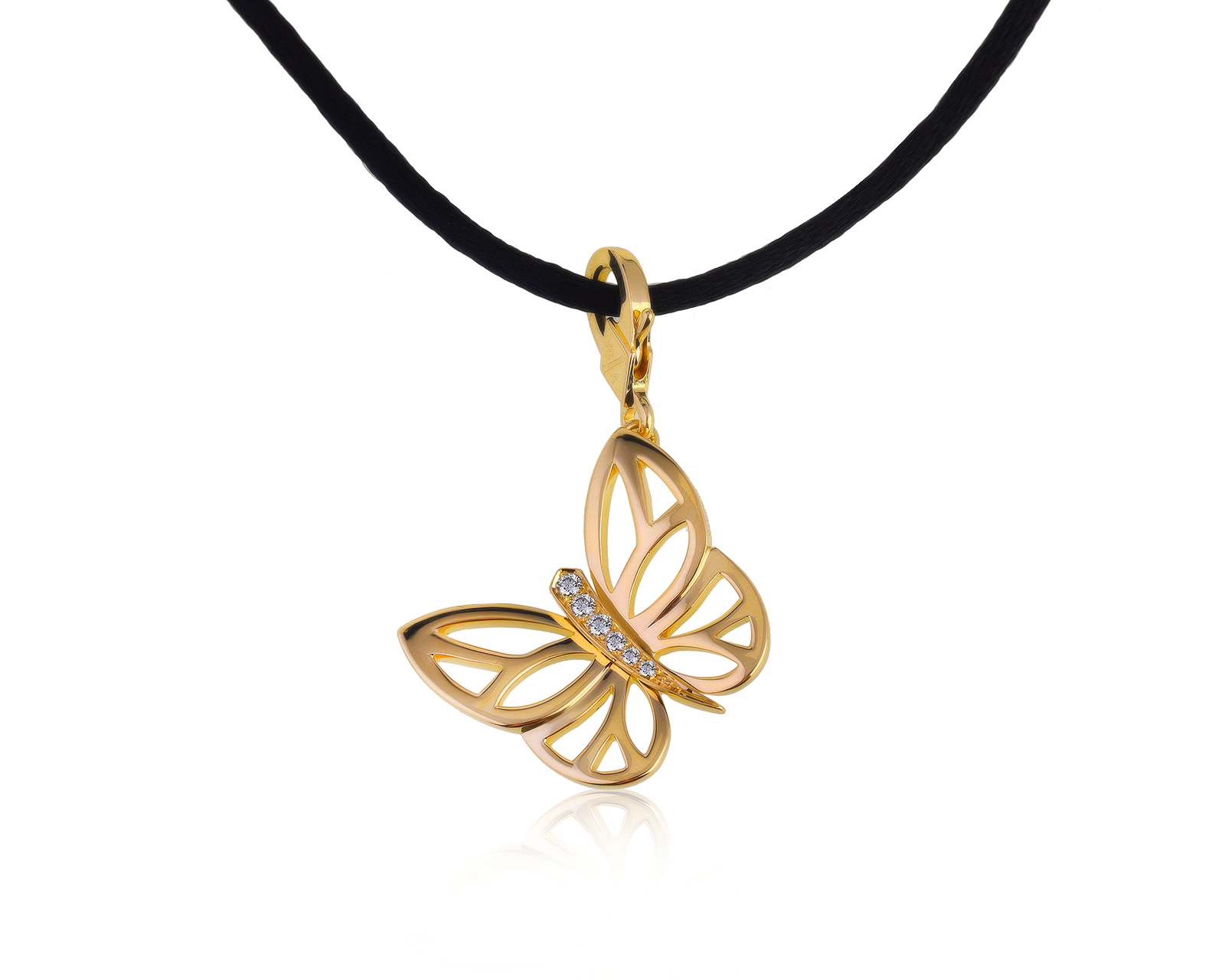 Оригинальный золотой кулон с бриллиантами 0.10ct Van Cleef & Arpels Butterfly 290621/3