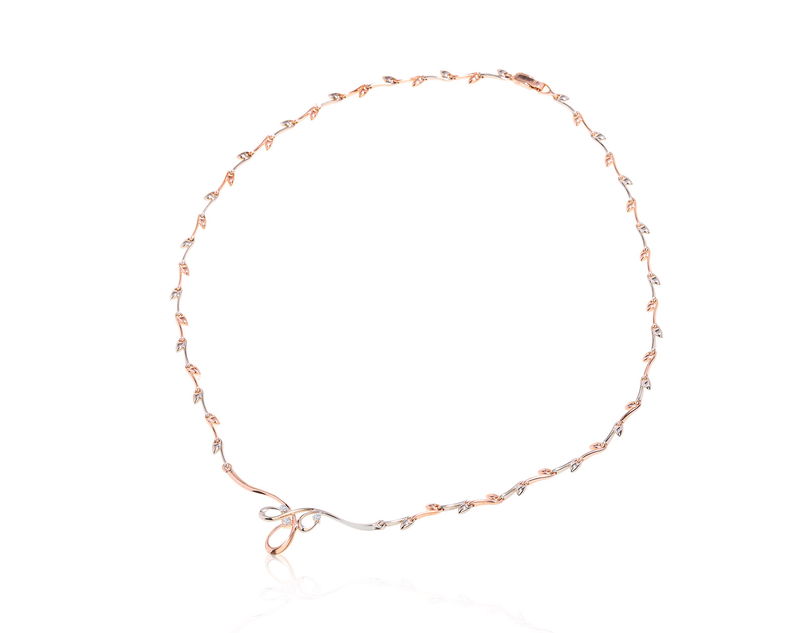 Достойное золотое колье с бриллиантами 0.10ct