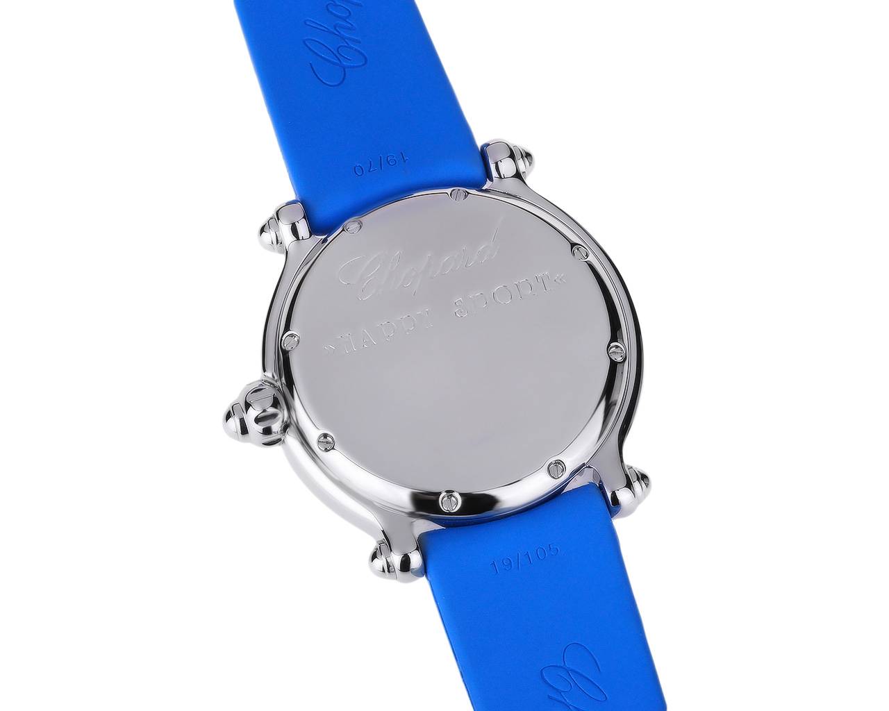 Оригинальные стальные часы с сапфирами 0.24ct Chopard