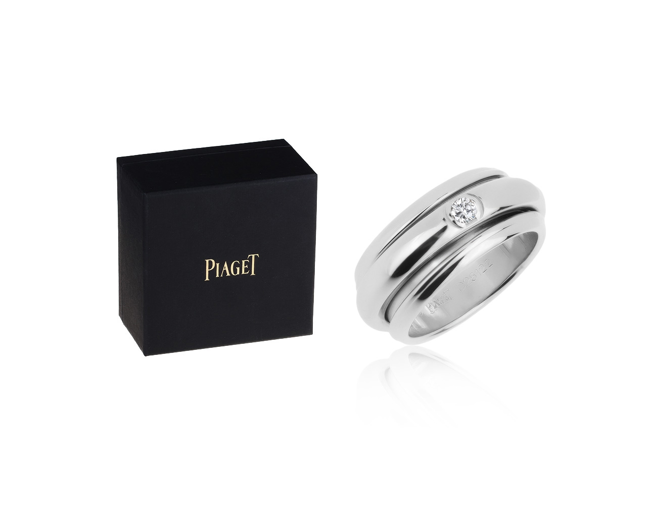 Оригинальное золотое кольцо с бриллиантом 0.13ct Piaget