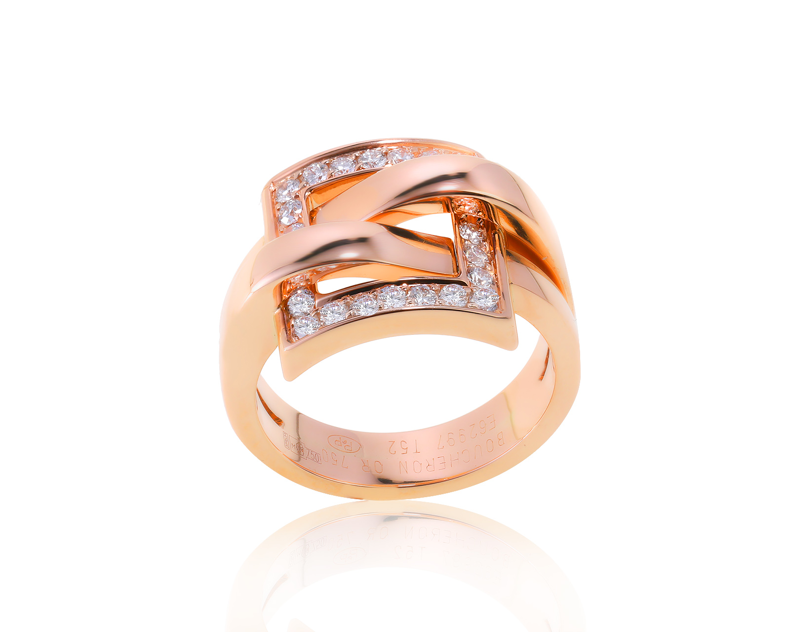 Оригинальное золотое кольцо Boucheron Dechainee