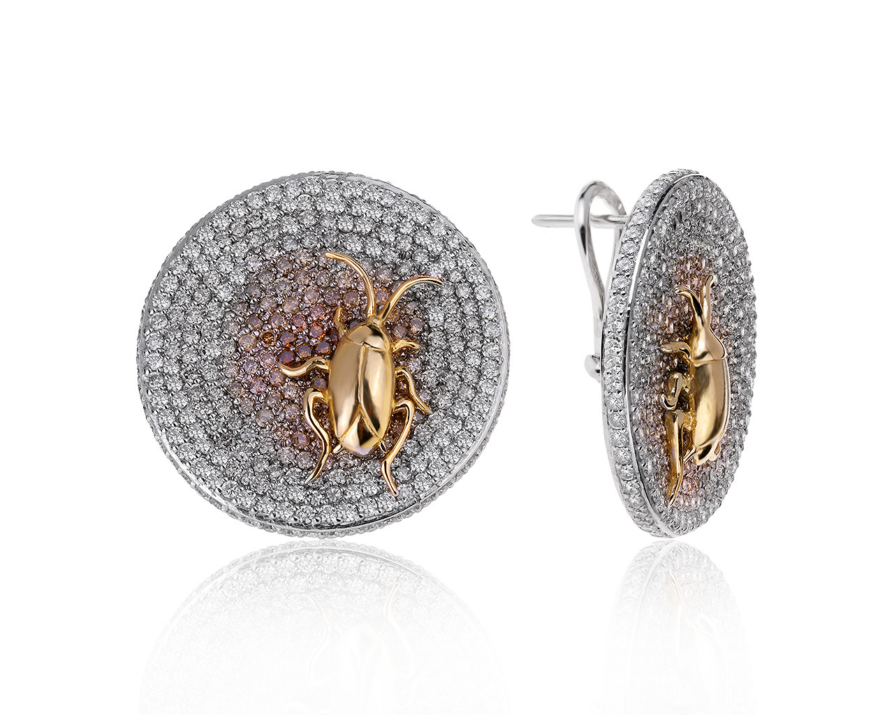 Оригинальные золотые серьги с бриллиантами 5.62ct German Kabirski