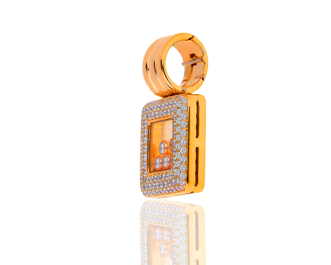 Оригинальный золотой кулон с бриллиантами 2.19ct Chopard Happy Diamonds