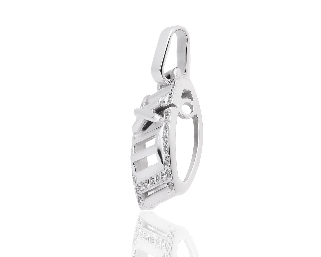 Миниатюрный золотой кулон с бриллиантами 0.12ct