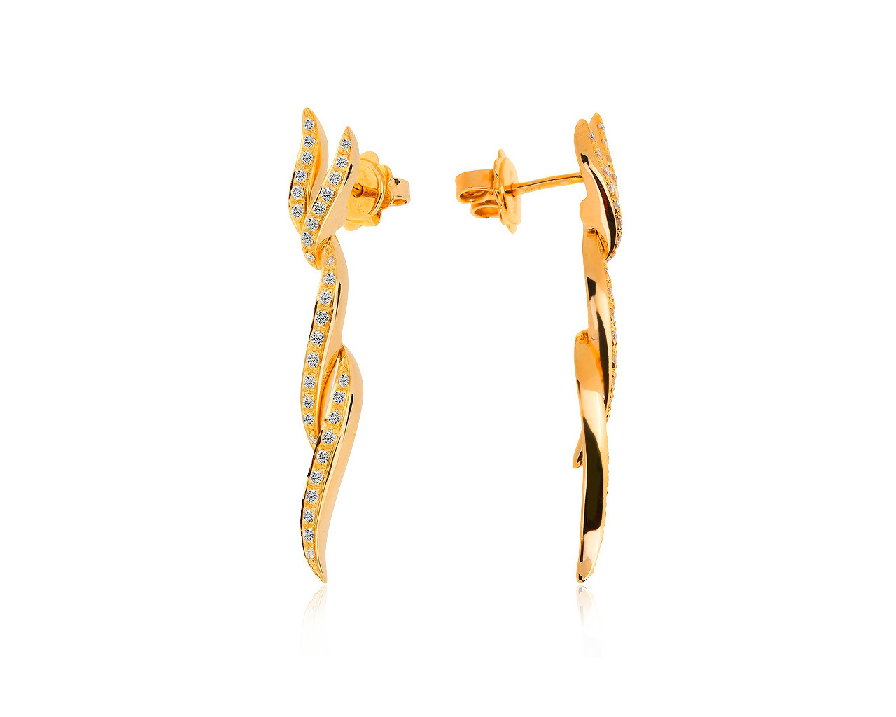 Оригинальные итальянские золотые серьги с бриллиантами 0.50ct Raima