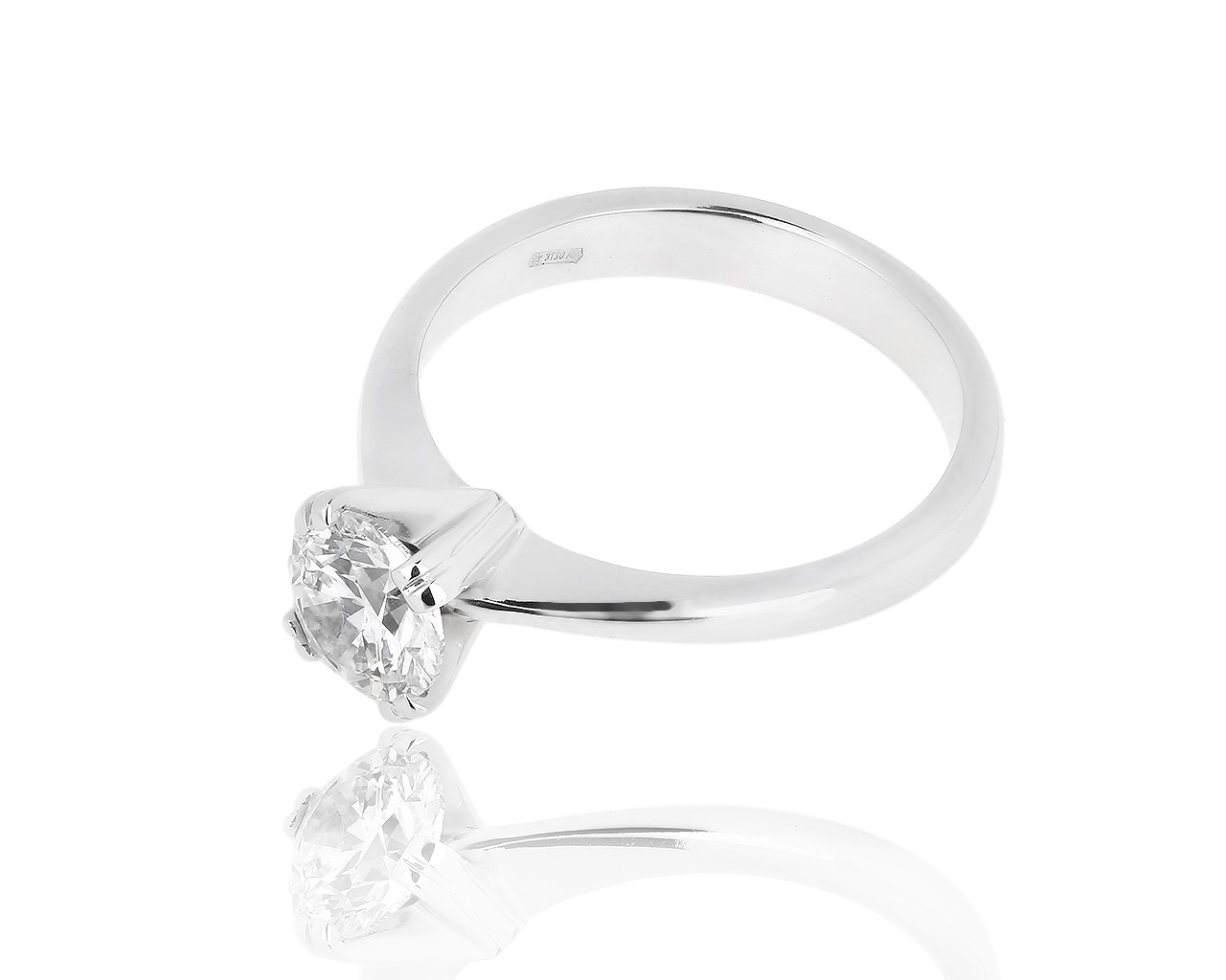 Роскошное золотое кольцо с бриллиантом 1.01ct Crivelli