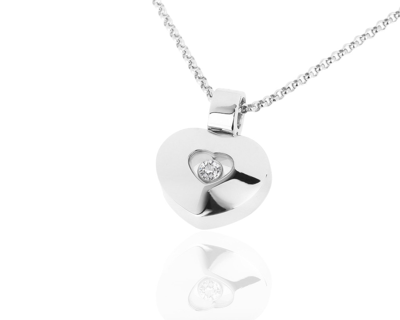 Золотая подвеска с бриллиантом 0.10ct Chopard Happy Diamonds