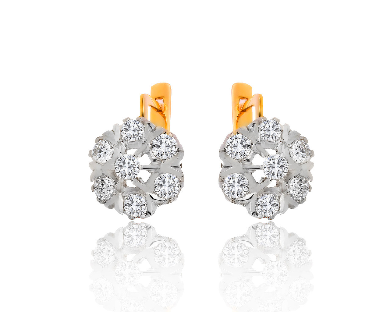 Великолепные золотые серьги с бриллиантами 1.78ct 240819/12
