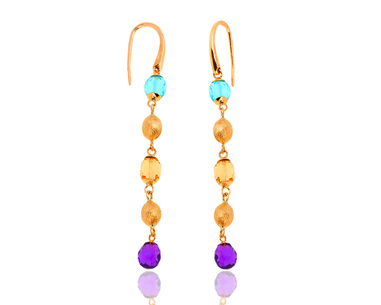 Итальянские золотые серьги с цветными камнями Nanis 271118/8