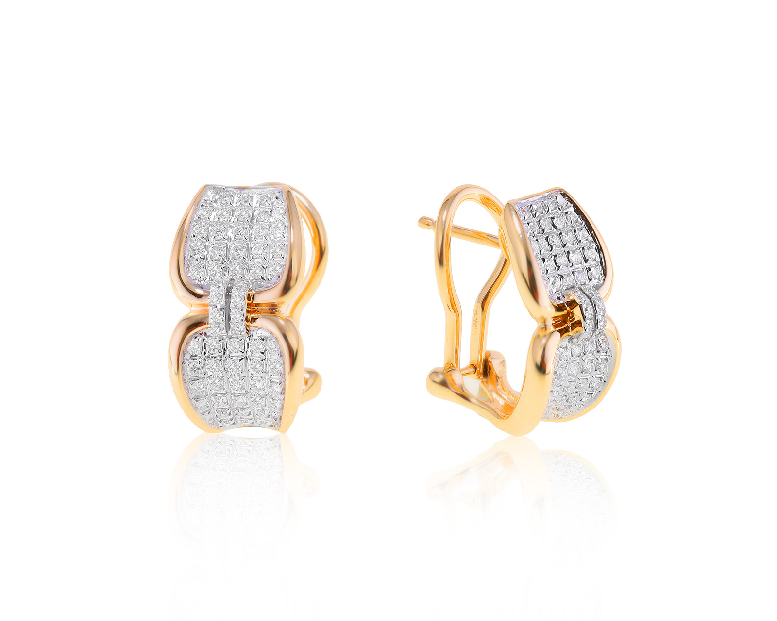 Прелестные золотые серьги с бриллиантами 0.57ct 210123/1