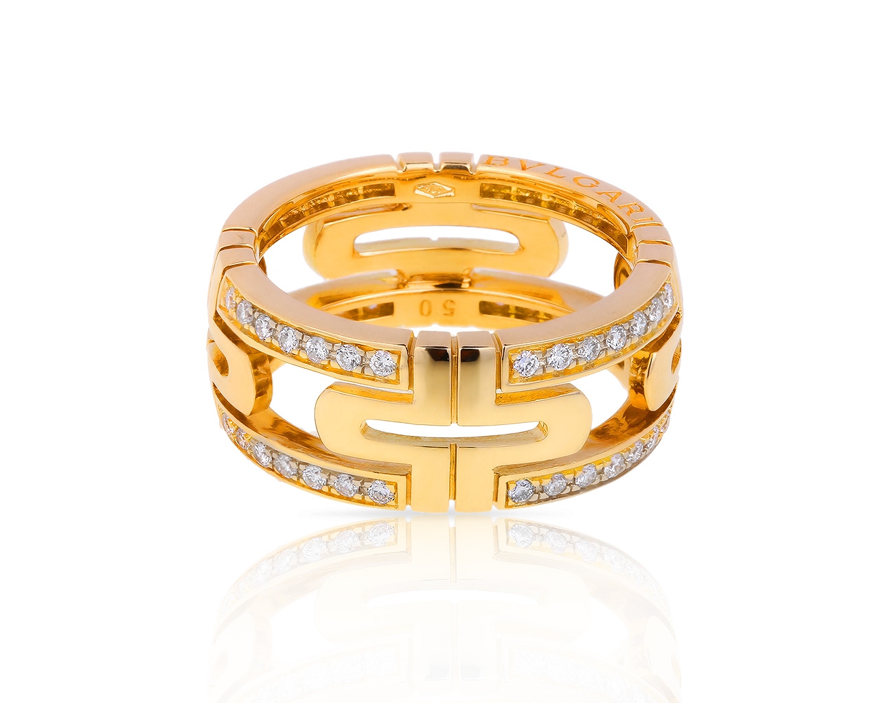 Оригинальное золотое кольцо с бриллиантами 0.35ct Bvlgari Parentesi 060618/3