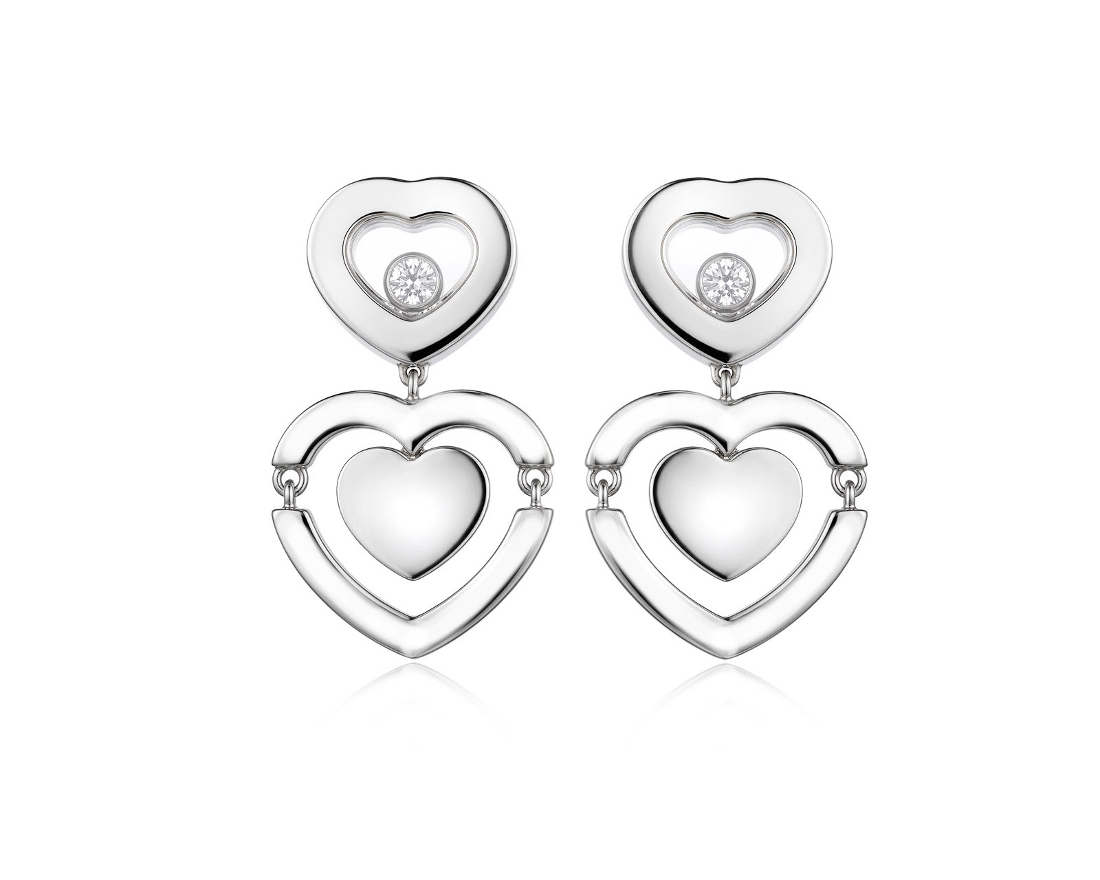 Оригинальные золотые серьги с бриллиантами 0.11ct Chopard Happy Diamonds 180326/1