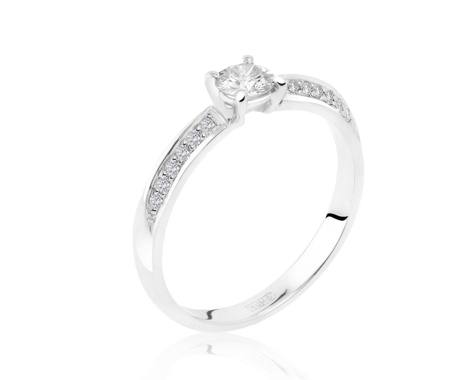 Стильное золотое кольцо с бриллиантами 0.39ct 191021/14