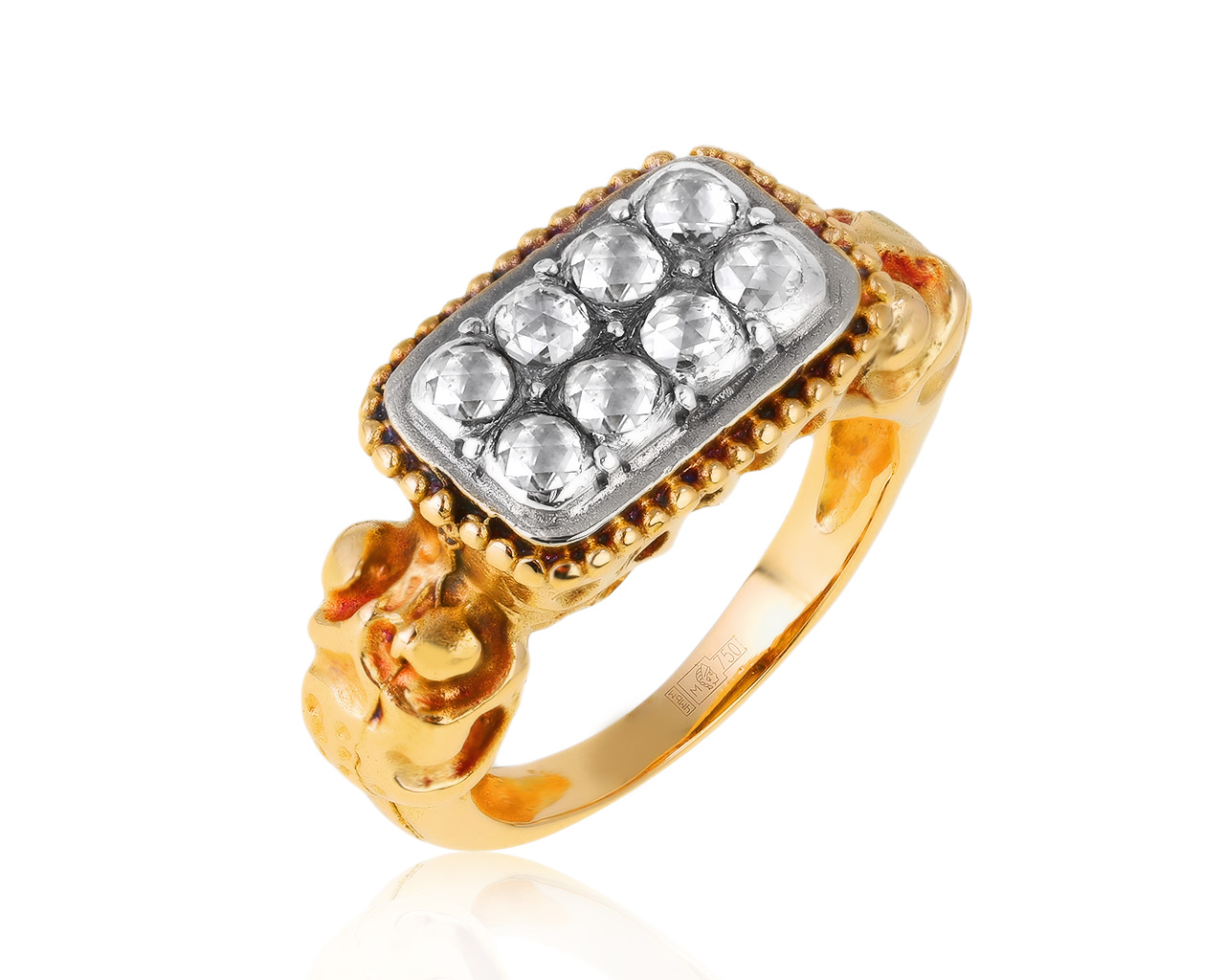 Превосходное золотое кольцо с бриллиантами 0.65ct