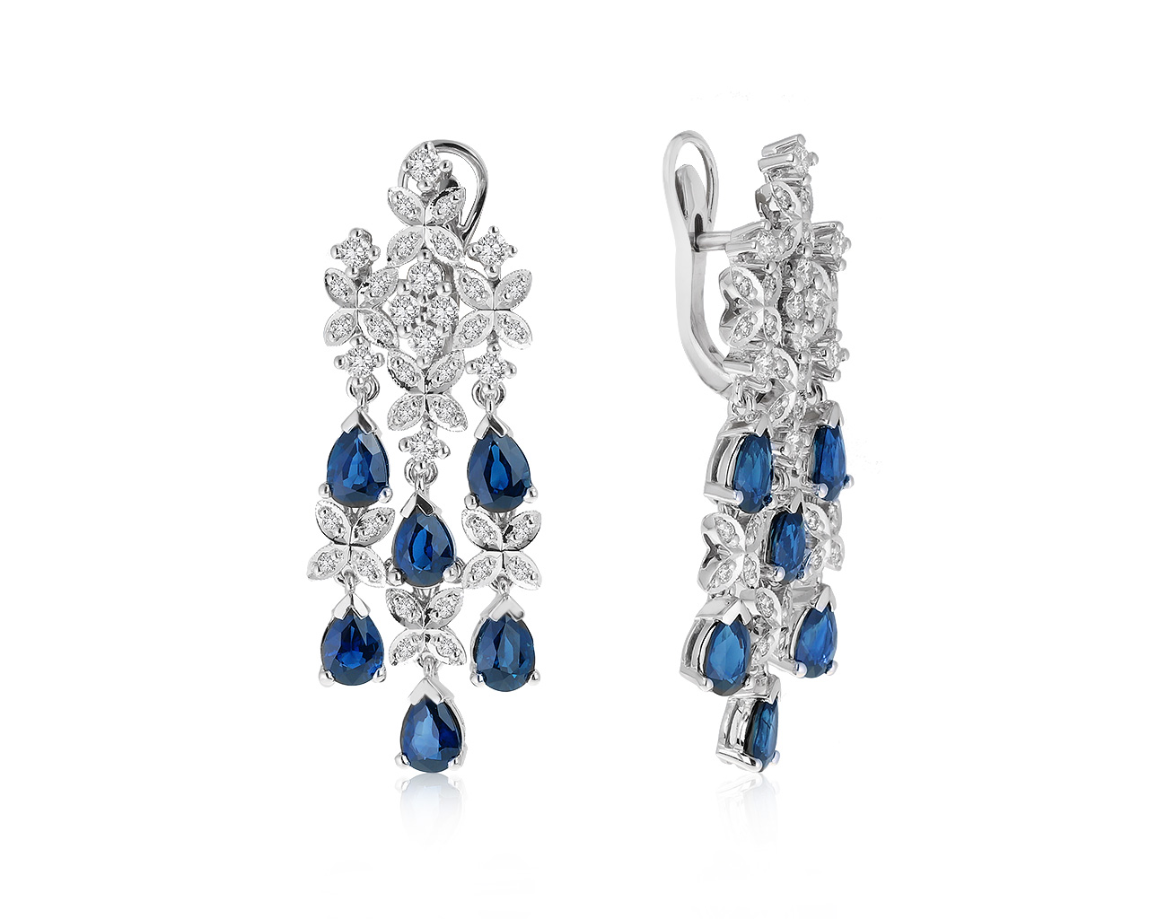 Оригинальные золотые серьги с сапфирами 6.07ct Gevorgian 120621/5