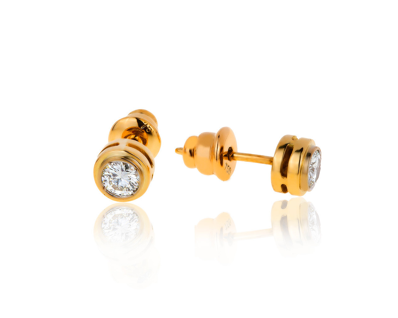 Притягательные золотые серьги с бриллиантами 0.63ct