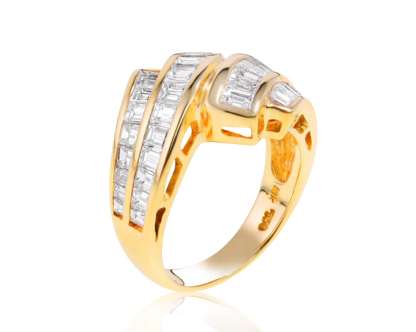 Потрясающее золотое кольцо с бриллиантами 2.14ct