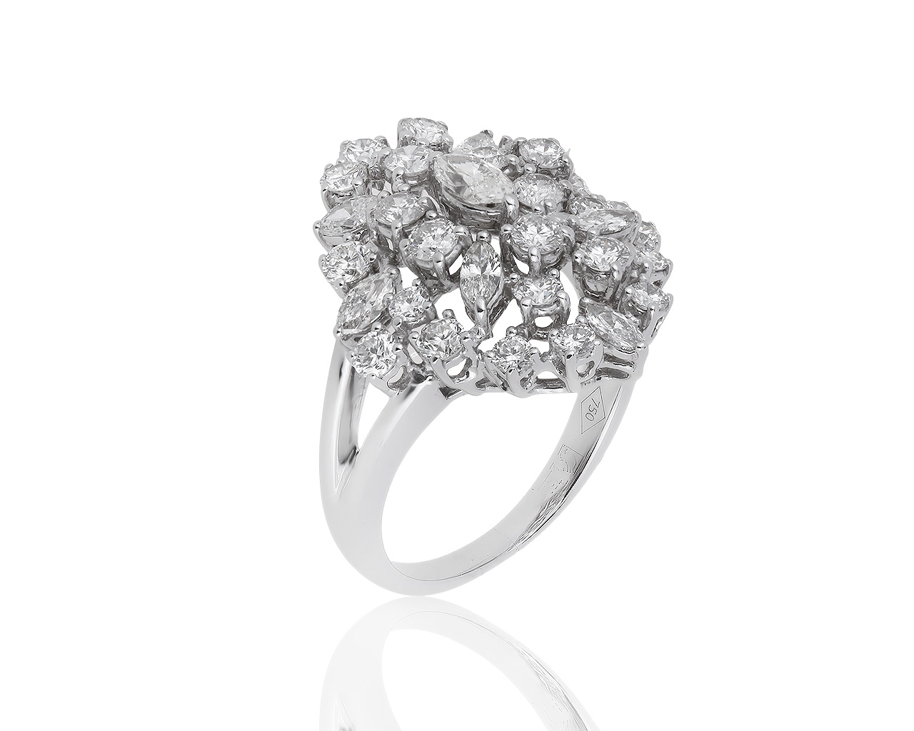 Богатое золотое кольцо с бриллиантами 2.20ct 180919/2