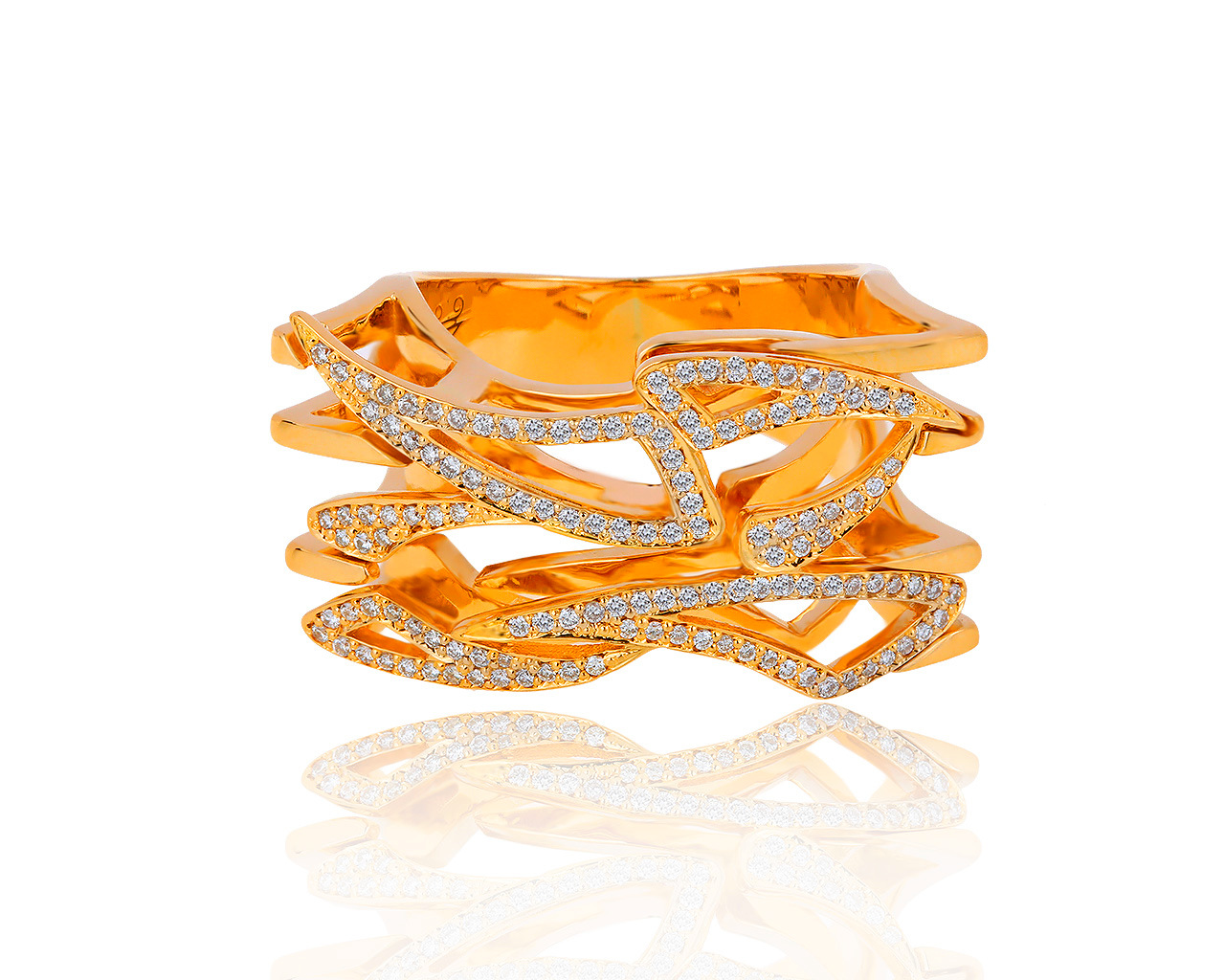 Оригинальное золотое кольцо с бриллиантами 0.40ct Casa Gi
