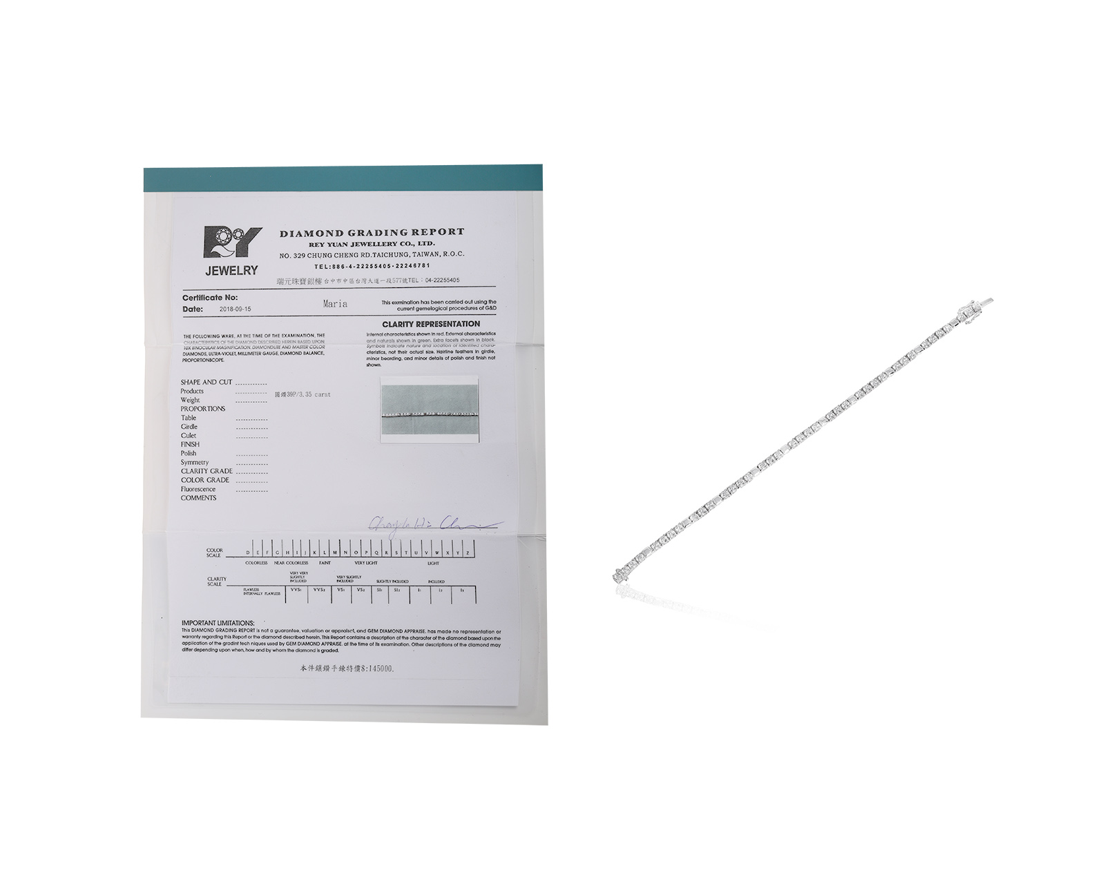 Золотой браслет с бриллиантами 3.35ct