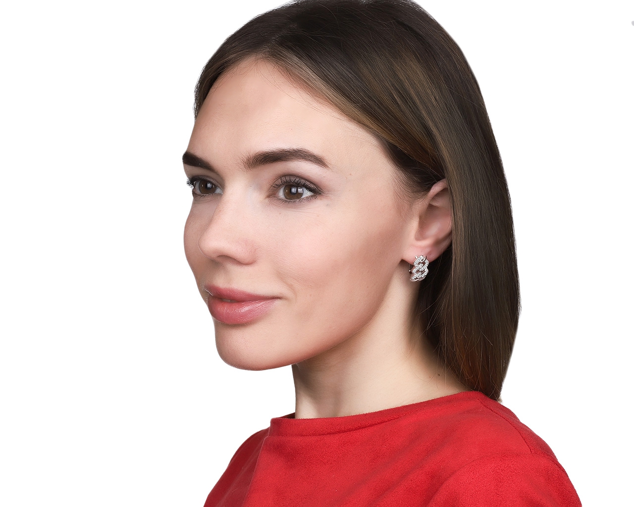 Притягательные золотые серьги с бриллиантами 0.73ct