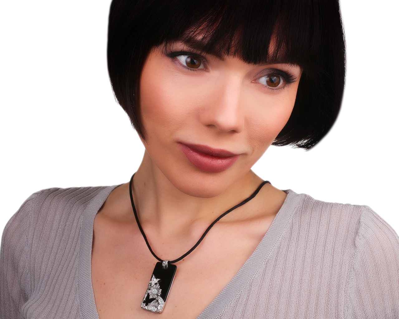 Золотой кулон с ониксом и бриллиантами 0.45ct Magerit