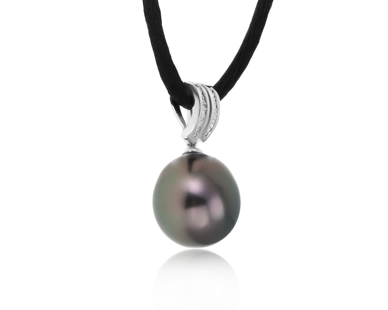 Роскошный золотой кулон с жемчугом 13 мм