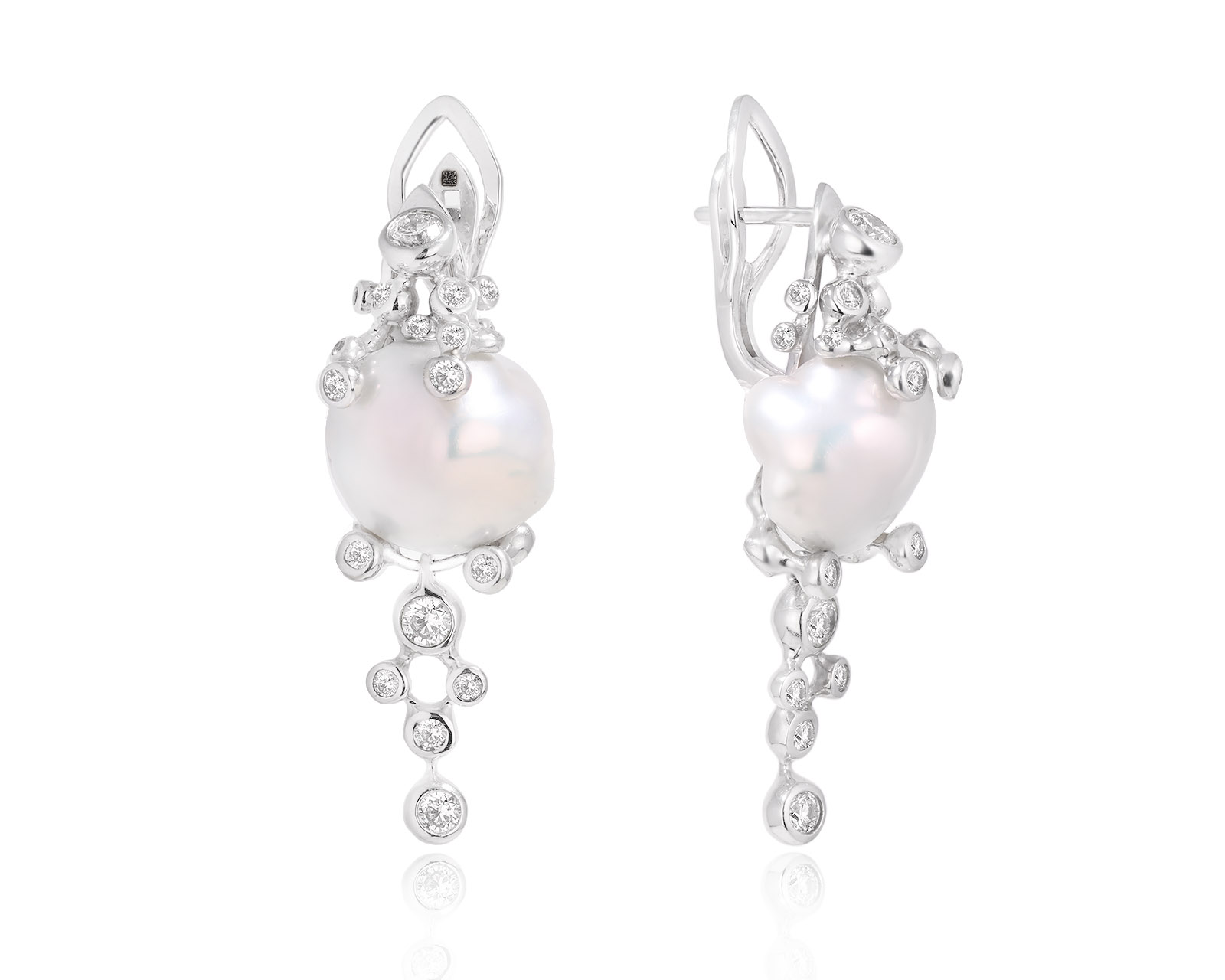 Оригинальные золотые серьги с барочным жемчугом 22.15ct Maxim Demidov 021224/КМ32