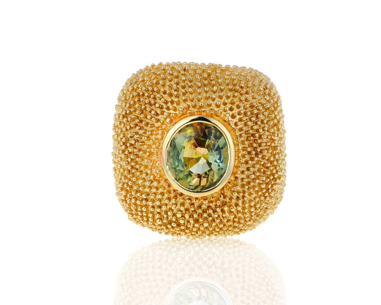 Оригинальное золотое кольцо с турмалином 3.01ct German Kabirski