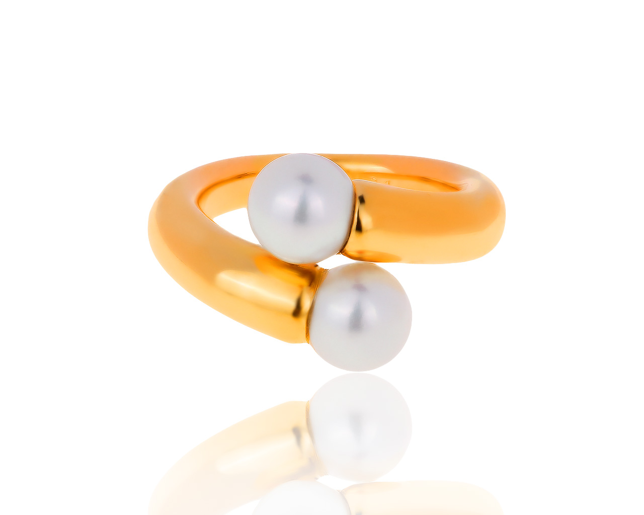 Оригинальное золотое кольцо с жемчугом 7.30 мм Cartier 090719/6