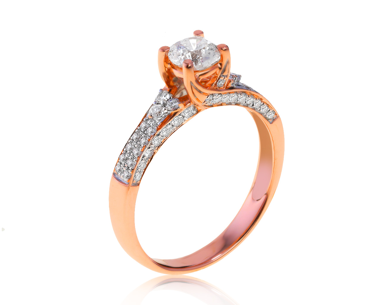 Превосходное золотое кольцо с бриллиантами 0.95ct 100521/4