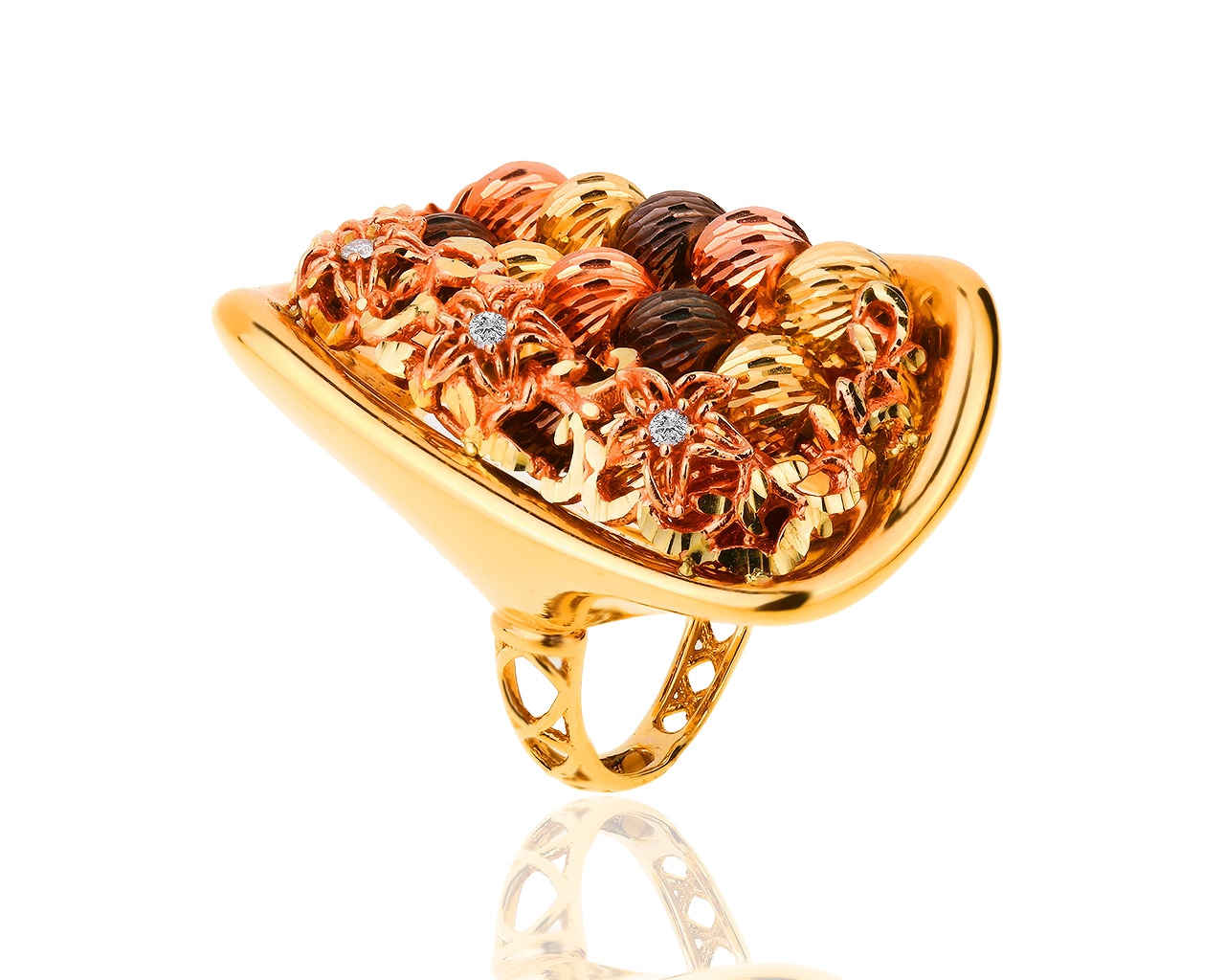 Итальянское золотое кольцо с бриллиантами 0.10ct Prestige 270219/8