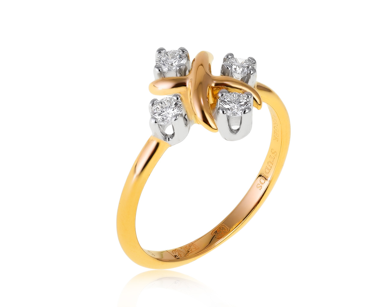 Оригинальное золотое кольцо с бриллиантами 0.20ct Tiffany&Co Schlumberger 030221/3 Оригинальное золотое кольцо с бриллиантами 0.20ct Tiffany&Co Schlumberger 030221/3