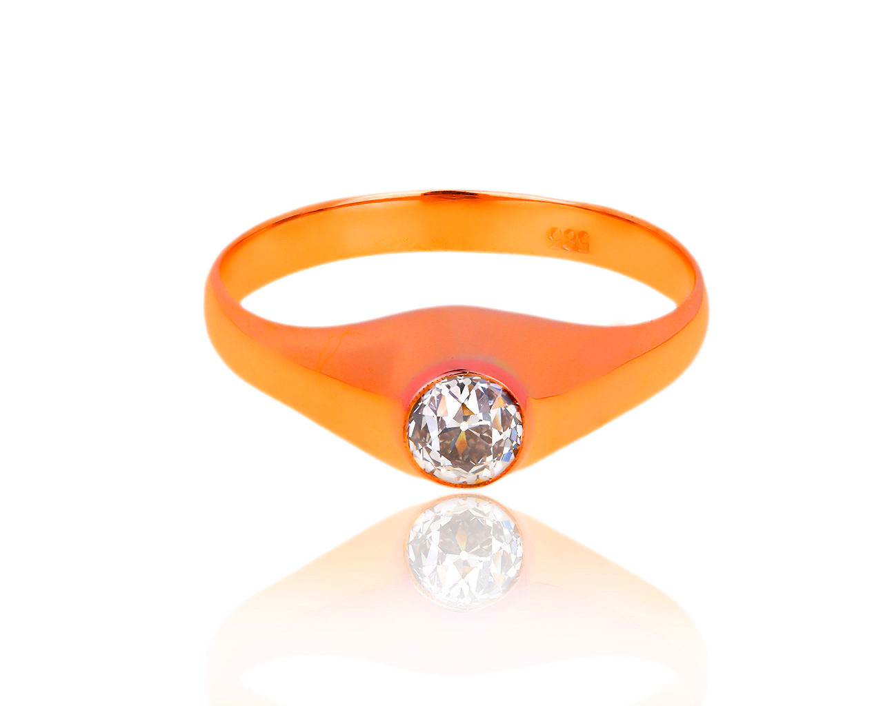 Винтажное золотое кольцо с бриллиантом 0.42ct 190118/3