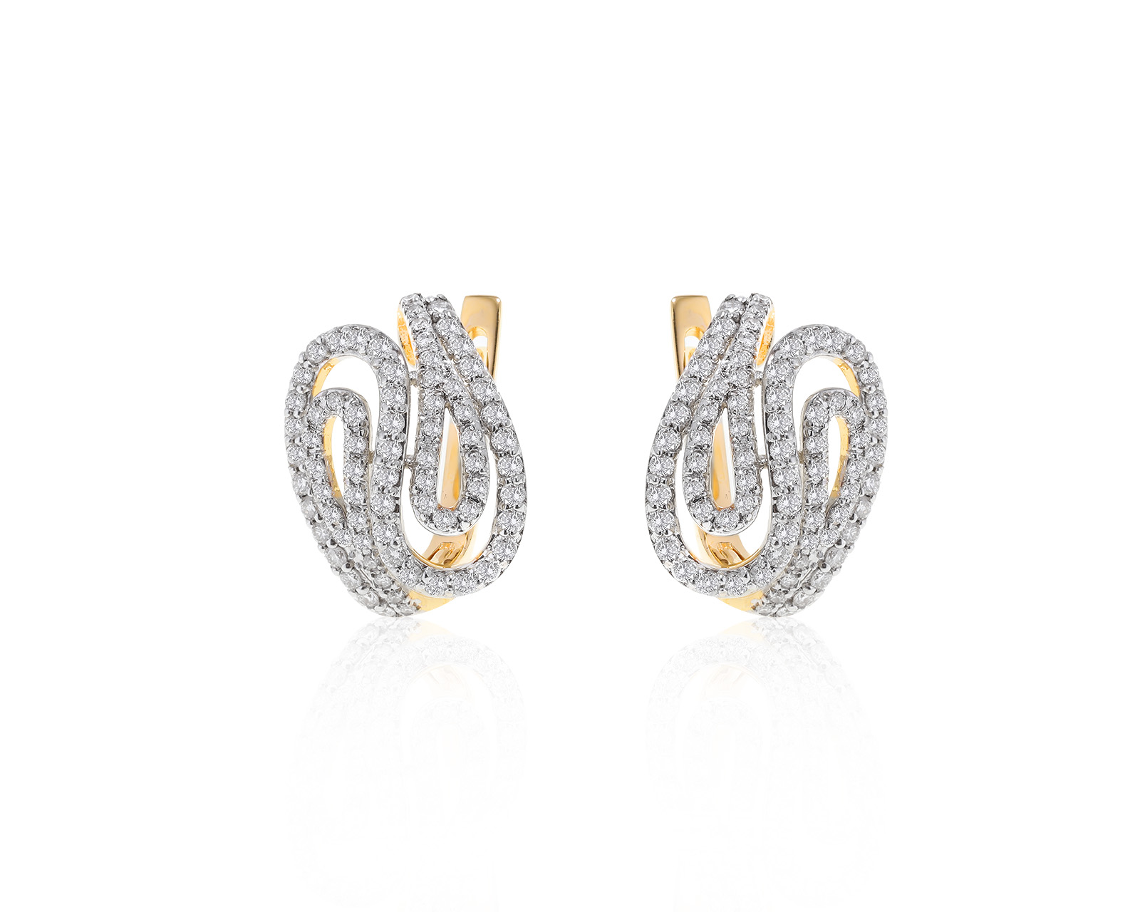 Прелестные золотые серьги с бриллиантами 0.87ct 230522/11