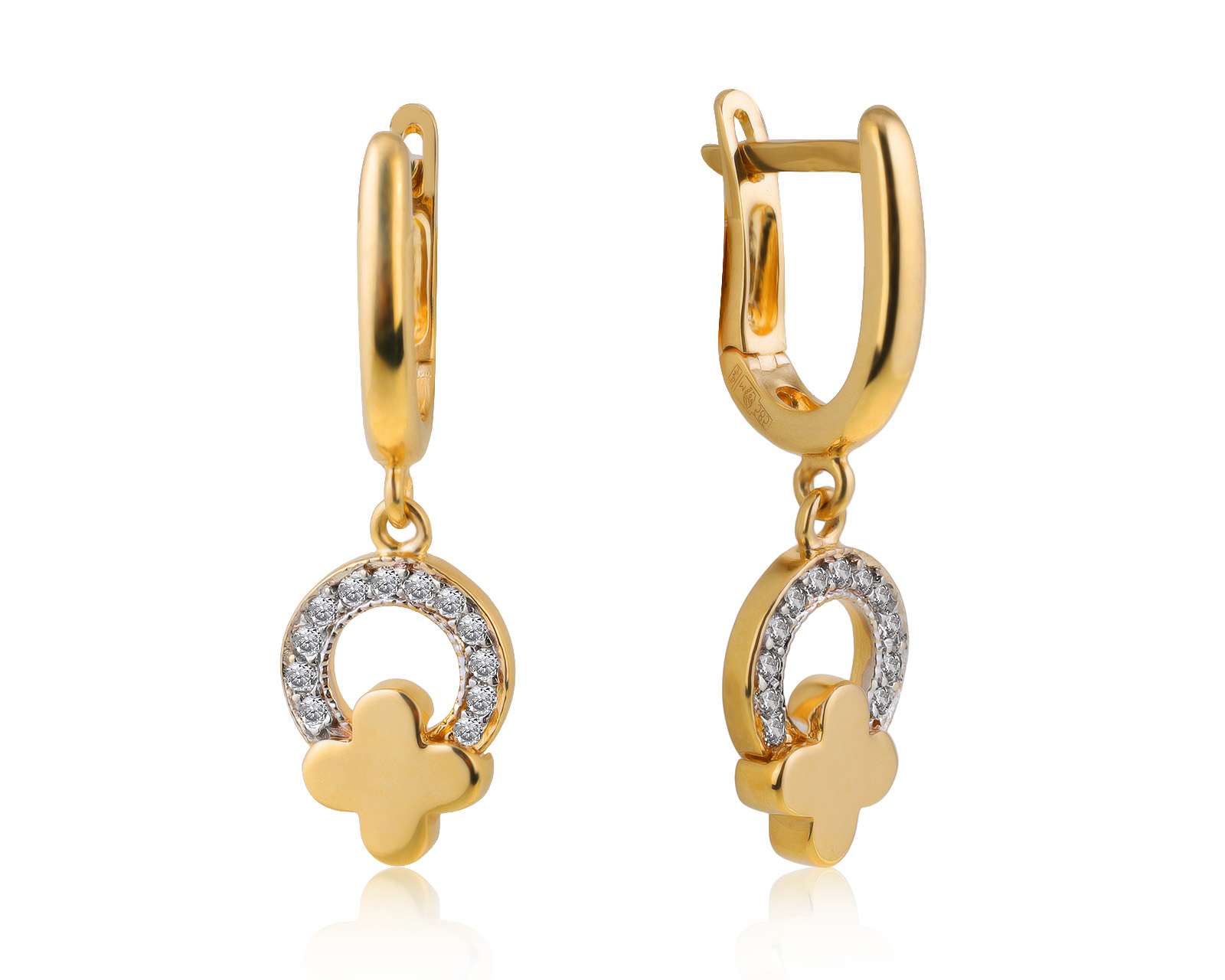 Оригинальные золотые серьги с фианитами Roberto Bravo 270521/7