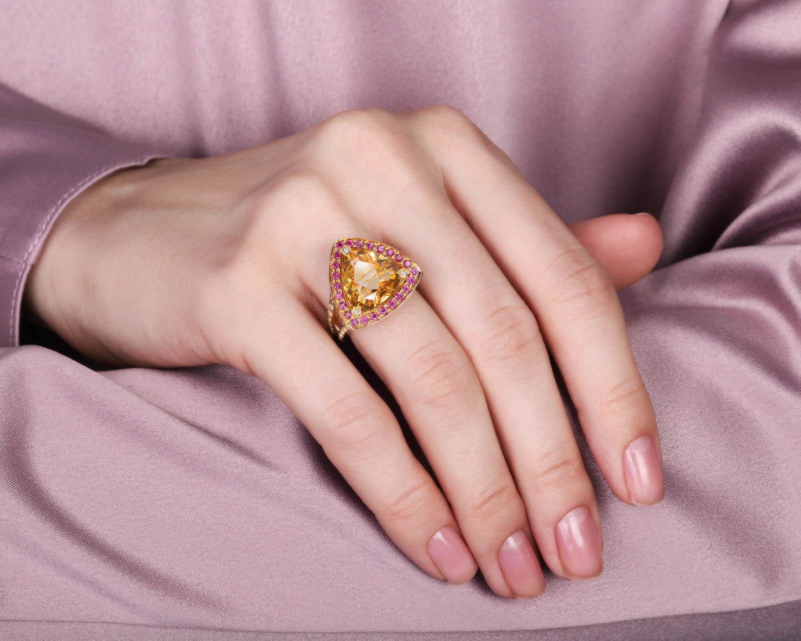 Оригинальное золотое кольцо с цитрином 5.94ct Mauboussin Mes Couleurs À Toi