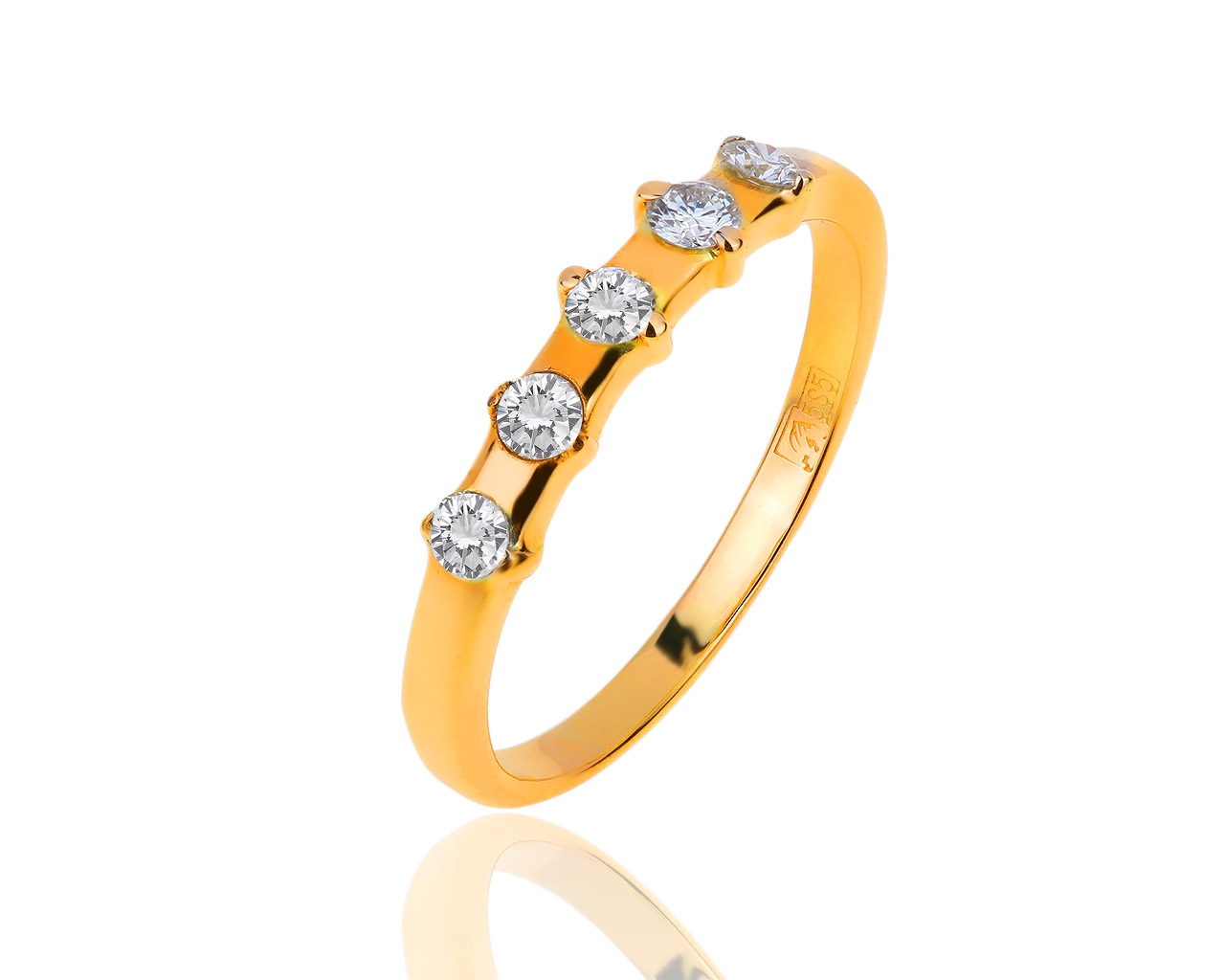 Золотое кольцо-дорожка с бриллиантами 0.24ct