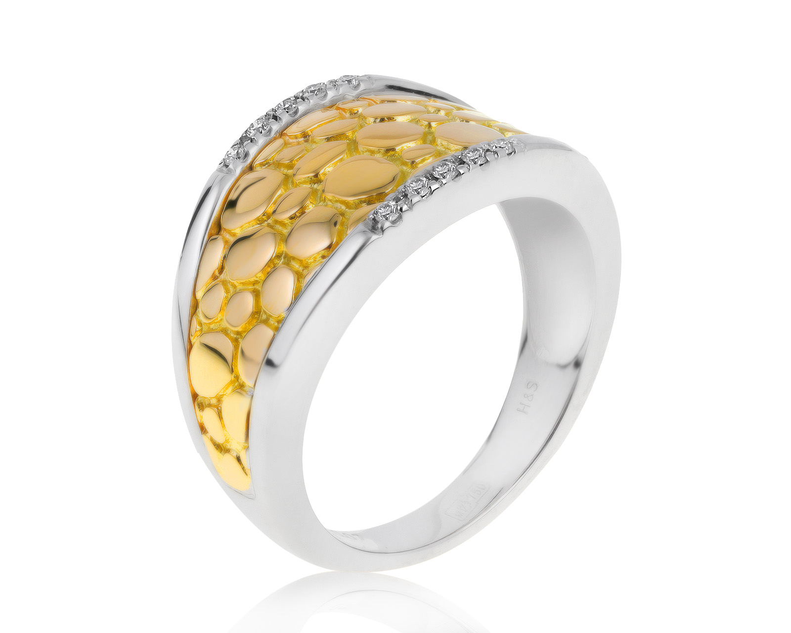 Восхитительное золотое кольцо с бриллиантами 0.06ct 290721/4