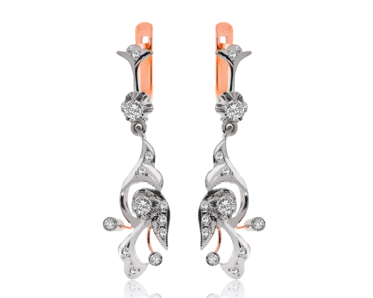 Притягательные золотые серьги с бриллиантами 0.88ct 010720/5