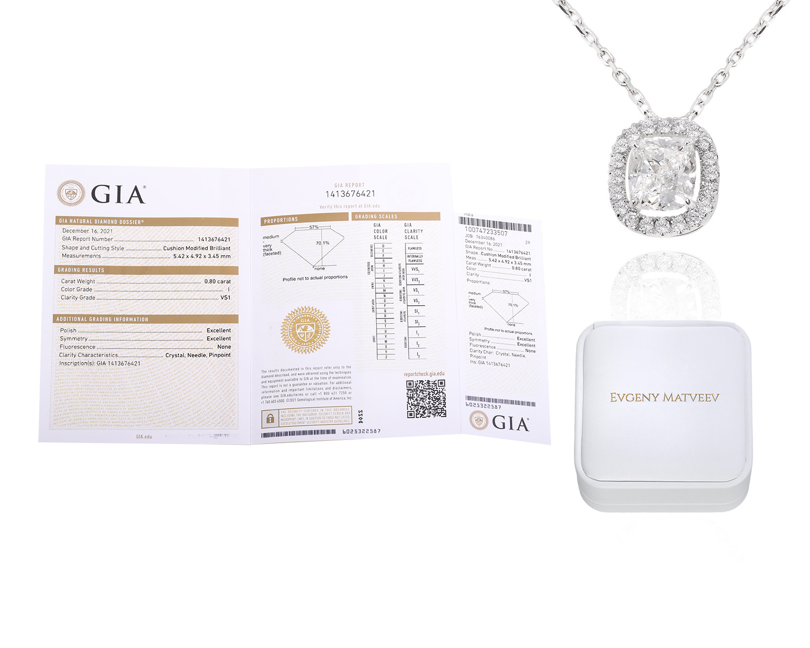 Золотое колье с бриллиантами 0.89ct Evgeny Matveev